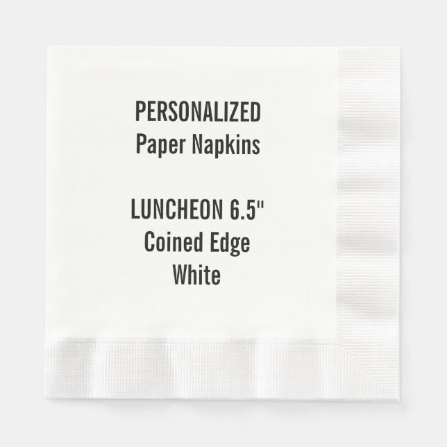 Serviettes Jetables Papier à linge blanc personnalisé Napkin (Devant)