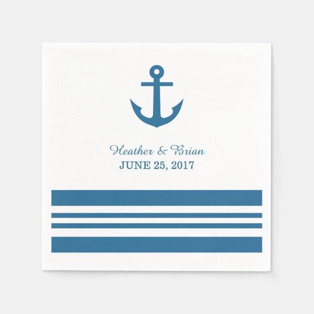 Serviettes Jetables Papier Ancre nautique serviettes (Devant)