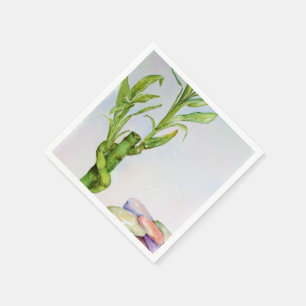 SERVIETTES JETABLES PAPIER BAMBOU LUCKY NAPKINS