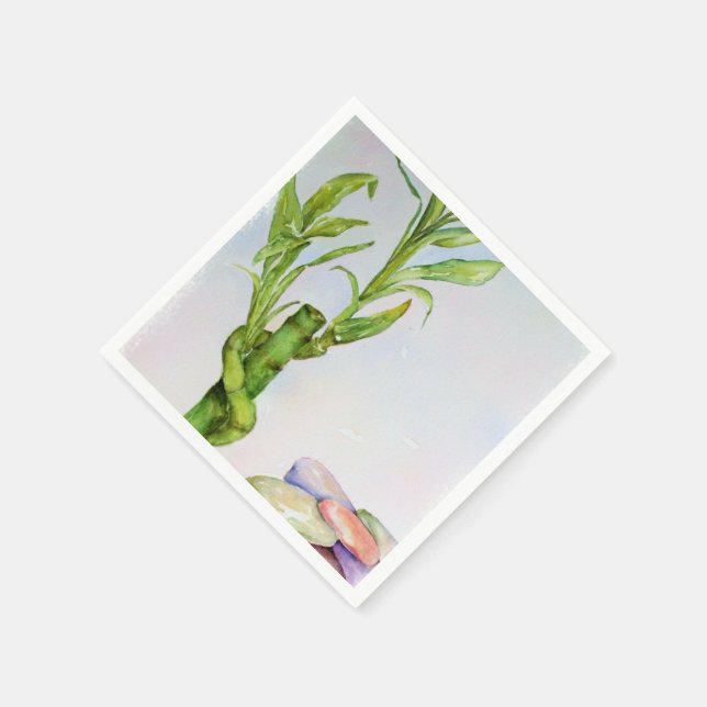 SERVIETTES JETABLES PAPIER BAMBOU LUCKY NAPKINS (Coin)