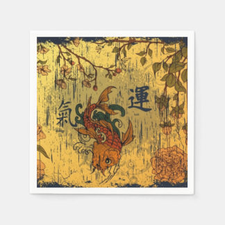 Serviettes Jetables Papier blanc japonais Koi serviettes, arêtes stand