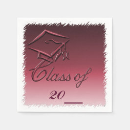 Serviettes Jetables Papier Burgandy High School Graduation