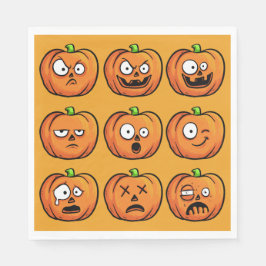 Serviettes Jetables Papier Citrouille d'Halloween