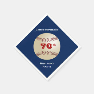 Serviettes Jetables Papier de baseball Napkins, fête du 70e anniversa