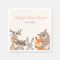 Papier de bois Napkin Animaux de forêt Ours renard