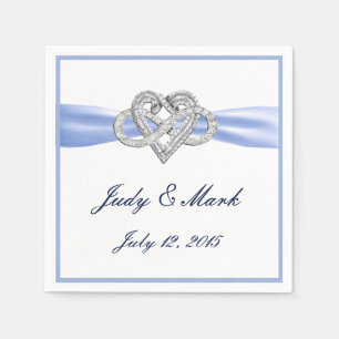 Serviettes Jetables Papier de coeur bleu infini personnalisé serviette