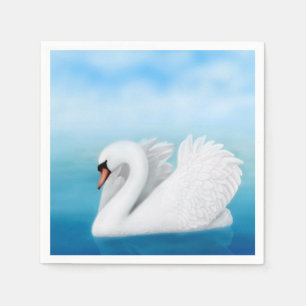 Serviettes Jetables Papier de cygne muet solitaire