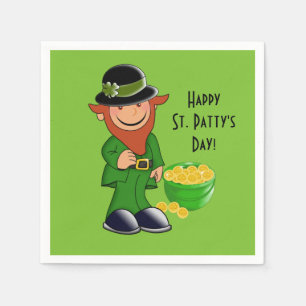 Serviettes Jetables Papier de jour Saint Patrick Napkin, Leprechaun