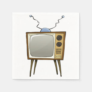Serviettes Jetables Papier de télévision rétro