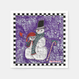Serviettes Jetables Papier de voeux de neige