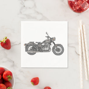 Serviettes Jetables Papier d'illustration vintage Ural Motorcycle
