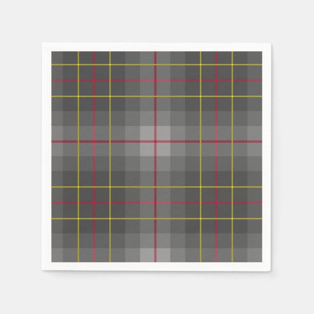 Serviettes Jetables Papier gris Tartan (Devant)