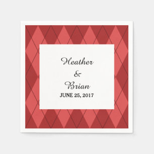 Serviettes Jetables Papier Jacquard rouge