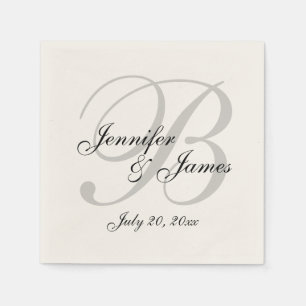 Serviettes Jetables Papier Mariage Ecru classique Napkin