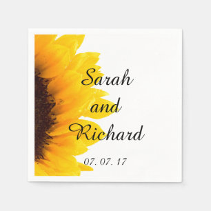 Serviettes Jetables Papier Mariage moderne tournesol
