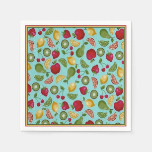 Serviettes Jetables Papier Motif Fruit Fun