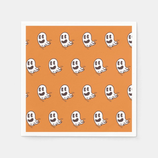 Serviettes Jetables Papier Motif Halloween Ghost Napkin (Devant)
