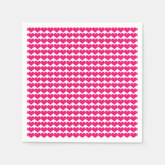 Serviettes Jetables Papier Motif Pink Coeurs mignons