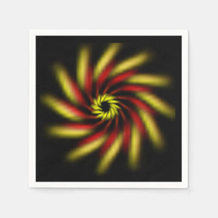 Serviettes Jetables Papier Napkin - Pinwheel sur noir