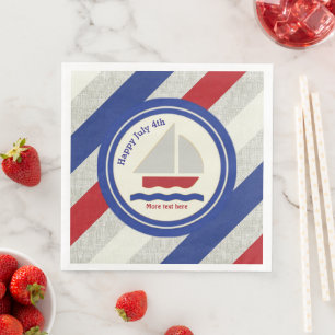 Serviettes Jetables Papier noir le 4 juillet Napkins
