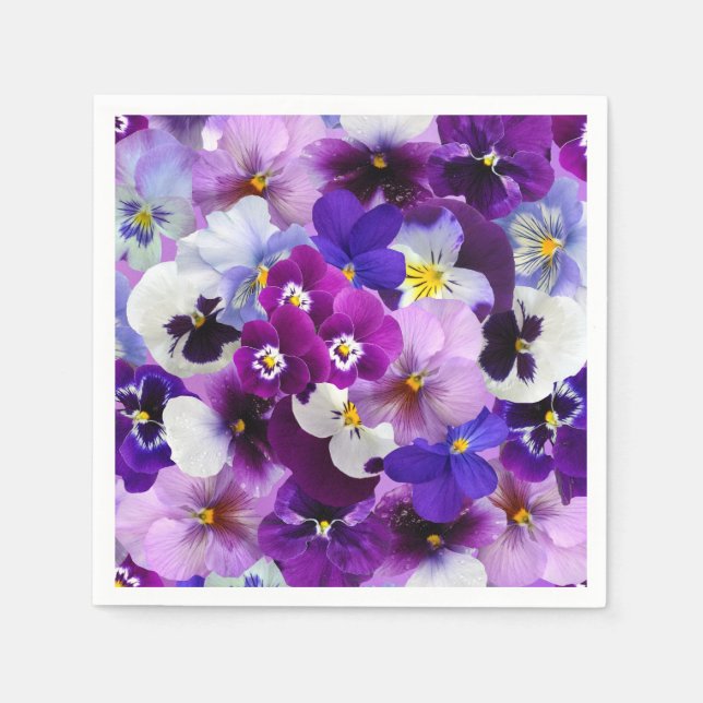 Serviettes Jetables Papier peint Pansy Flower (Devant)