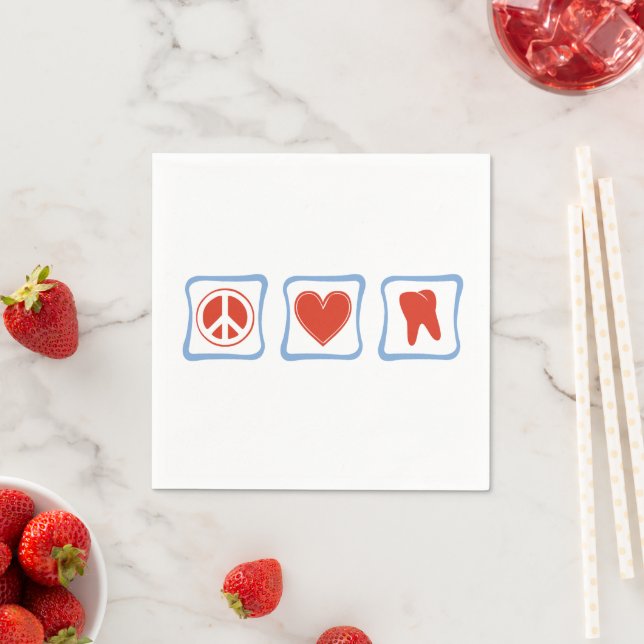 Serviettes Jetables Papier pour dentistes du coeur de la paix (En situation)