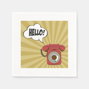 Serviettes Jetables Papier rouge rétro