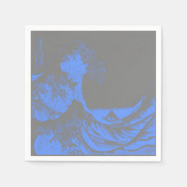 Serviettes Jetables Papier serviettes La Grande Vague Bleu & Gris