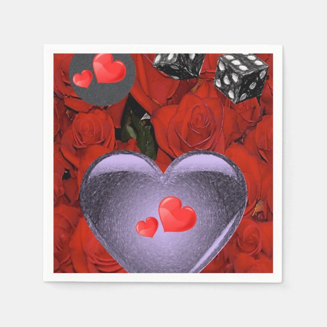 Serviettes Jetables Papier serviettes Saint-Valentin (Devant)