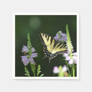 Serviettes Jetables Papillon Dans Le Jardin