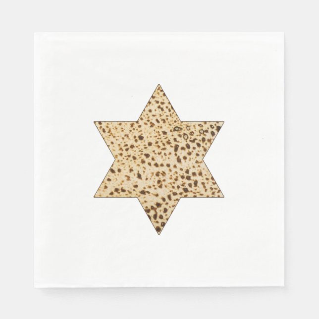 Serviettes Jetables Pâque Matzah Étoile de pain de David (Devant)