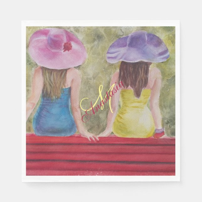 SERVIETTES JETABLES PARK BENCH FAMILLES MONOGRAM PARTI (Devant)