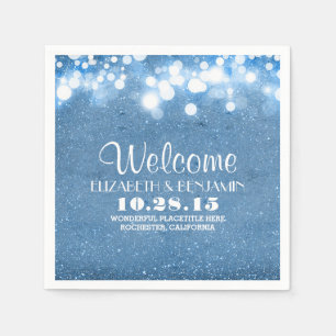 Serviettes Jetables parties scintillant bleue lumières mariage serviet