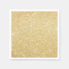 Serviettes Jetables Parties scintillant d'or Faux moderne Papier Chic
