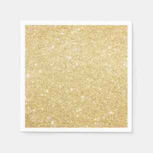 Serviettes Jetables Parties scintillant d'or Faux moderne Papier Chic