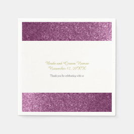 Serviettes Jetables Parties scintillant Faux Mariage violet