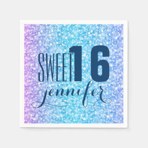 Serviettes Jetables Parties scintillant Rétro Colorée Et Étincelle