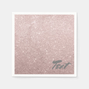 Serviettes Jetables parties scintillant rose en or