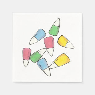 Serviettes Jetables Pastel Panier de Pâques Bonbons Corn Candycorn Can