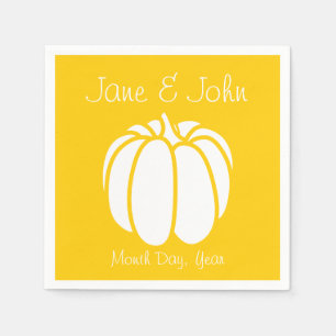 Serviettes Jetables Patch citrouille dans les serviettes jaunes