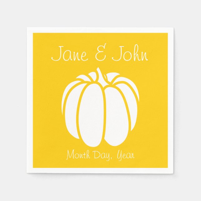 Serviettes Jetables Patch citrouille dans les serviettes jaunes (Devant)