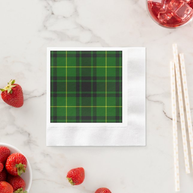 Serviettes Jetables Pâte verte de tartan MacArthur (En situation)