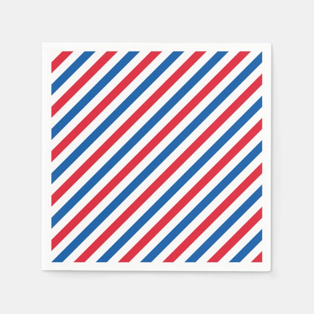 Serviettes Jetables Patriotique Rouge Blanc et Bleu (Devant)