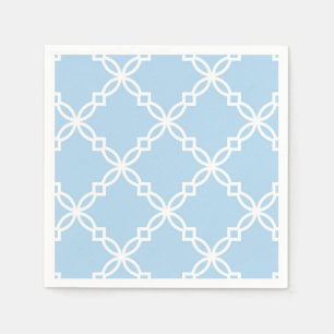 Serviettes Jetables Patters de Blue White Large Fancy Quatrefoil