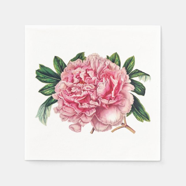 Serviettes Jetables Peony vintage (Devant)