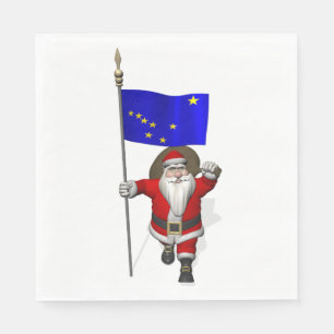 Serviettes Jetables Père Noël Avec Drapeau De L'Alaska