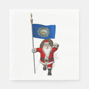 Serviettes Jetables Père Noël Avec Drapeau Du New Hampshire