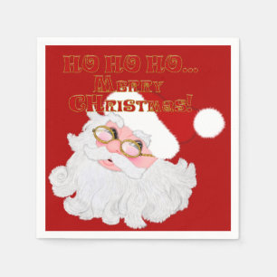 Serviettes Jetables Père Noël Face Red PAPER PARTY NAPKINS