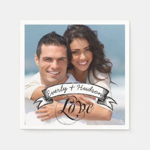 Serviettes Jetables Personnalisé Votre Mariage Photo Occasion spéciale