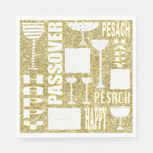 Serviettes Jetables Pessah Standard Napkins "Passover Gold"